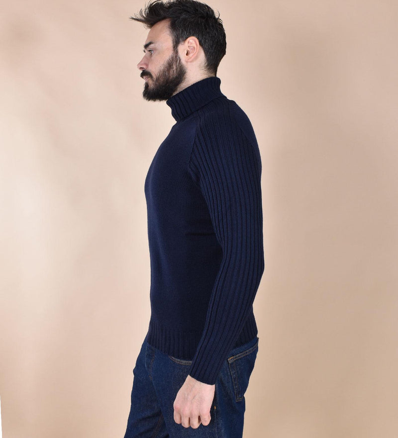 Dolcevita Gran Sasso Rain Wool bianco blu notte 14136 24609598 GRAN SASSO