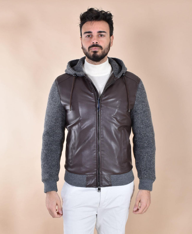 Giubbotto BoB Crystal marrone pelle lana CRYSTAL1 BOB