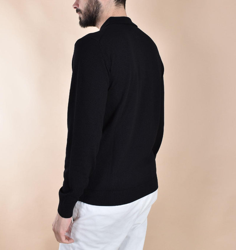 Polo Daniele Fiesoli rasata merino extrafine nera 9044013 DANIELE FIESOLI