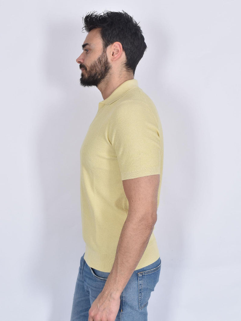Polo Gran Sasso seta cotone giallo 