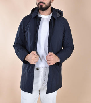 Spolverino People of Shibuya cappotto Takuya blu cappuccio PM773790 People of Shibuya