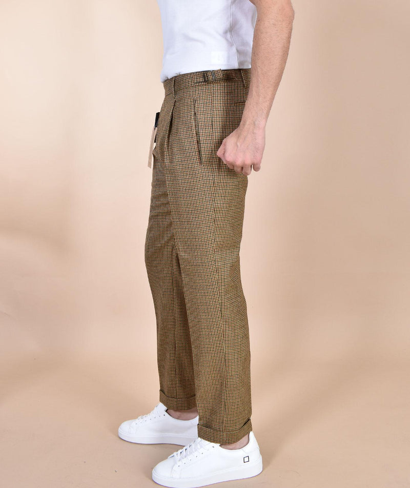 Pantalone Berwich retro pied de poule ocra CA203401 BERWICH
