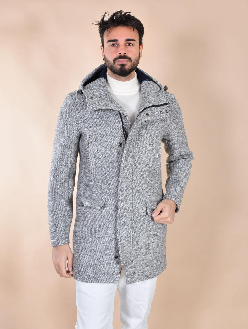 Cappotto BoB Luis cappuccio grigio argento 