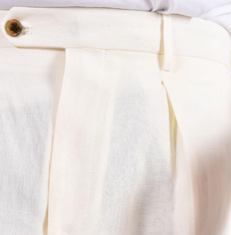 Pantalone Berwich lino bianco panna Chiaia 