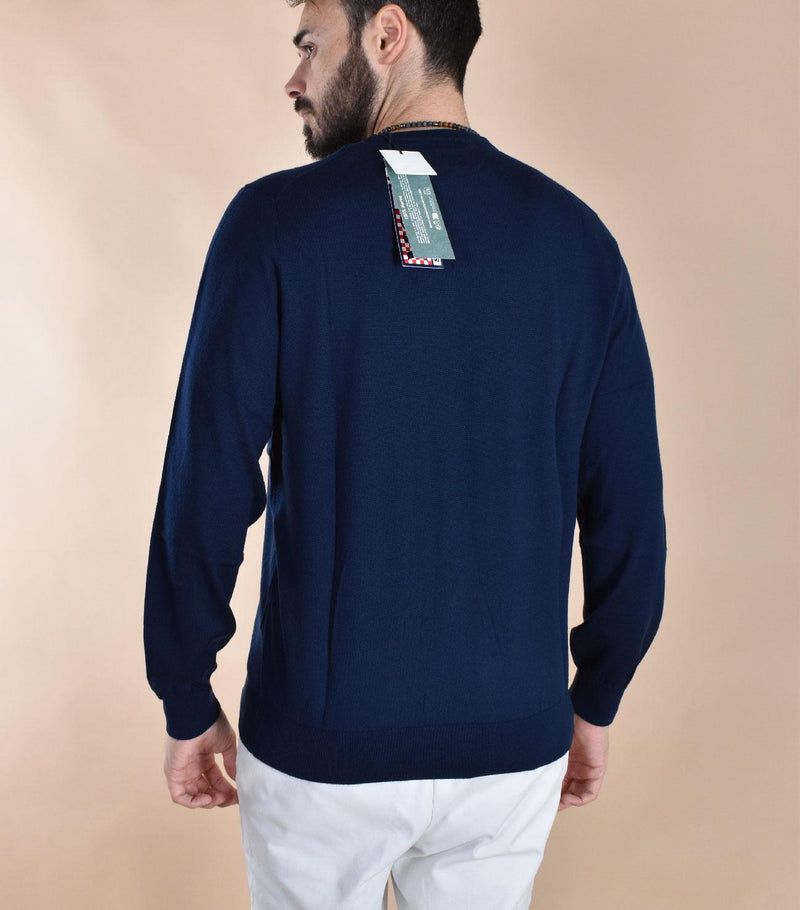 Maglia Mc2 Saint Barth blu Regent merino extrafine REGENT MERINO62 MC2 SAINT BARTH