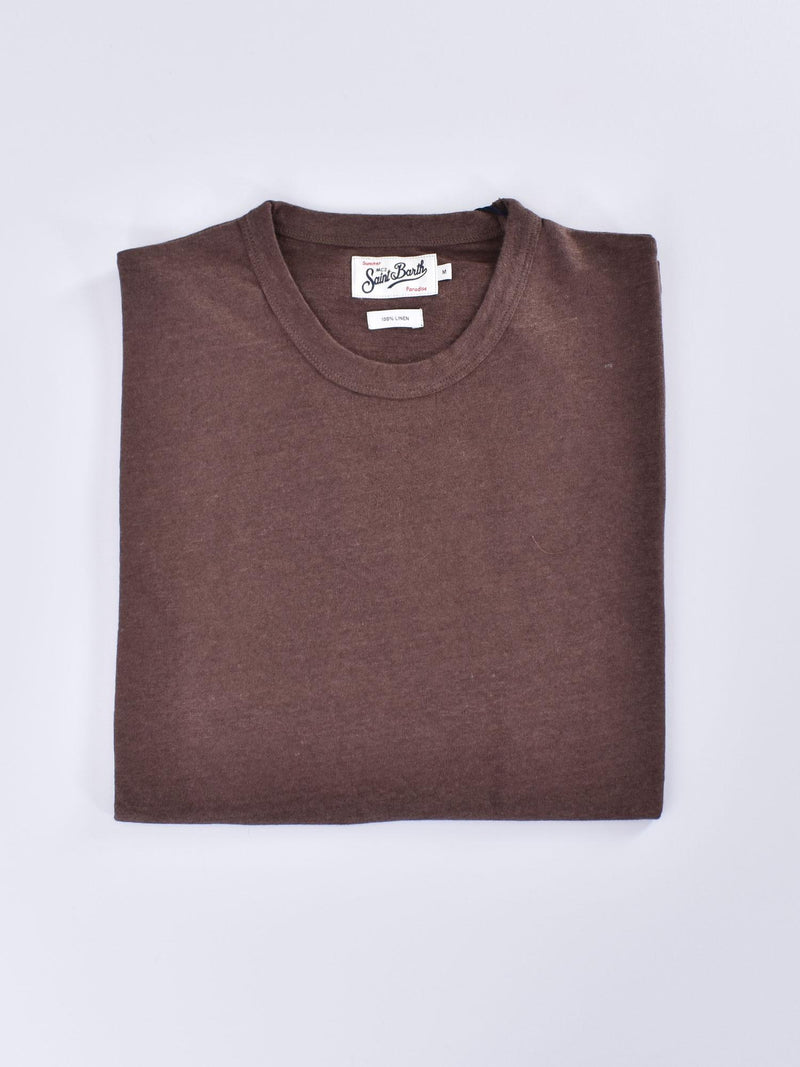 T-shirt Mc2 Saint Barth lino Ecstasea marrone 