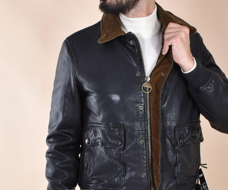Giubbotto Jack Leathers bomber pelle Ottaviano nero OTTAVIANO20 THE JACK LEATHERS