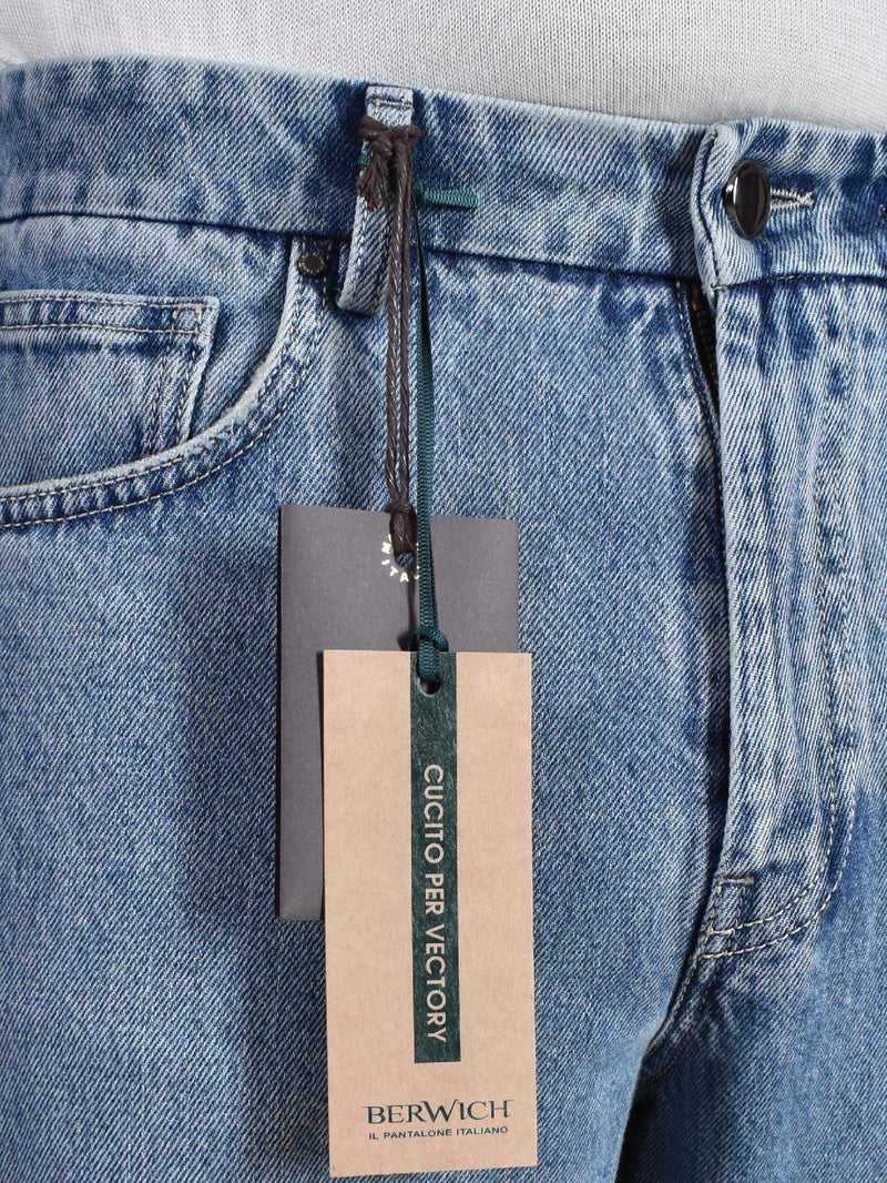 Pantalone jeans Berwich chiaia blu chiaro risvolti KK1003SW BERWICH