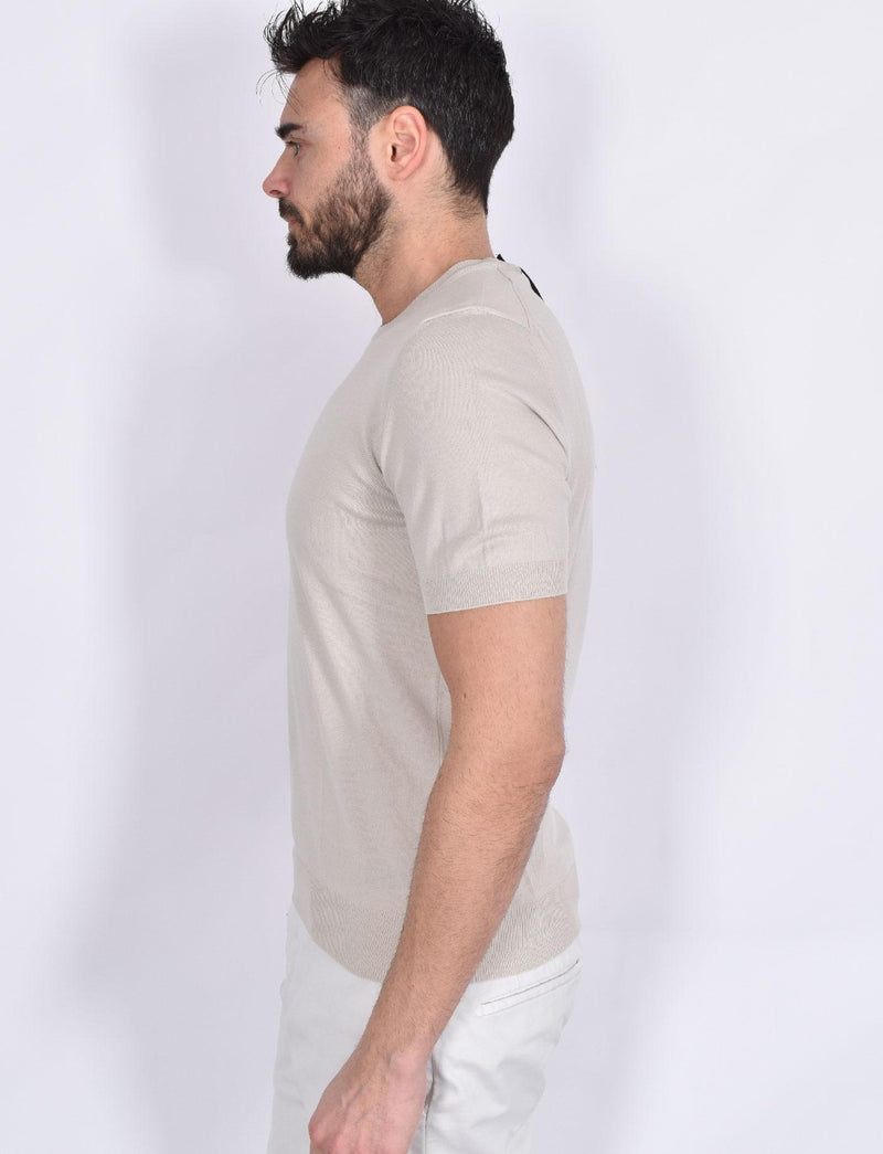 Maglia Gran Sasso mezza manica organic cotton beige sabbia 