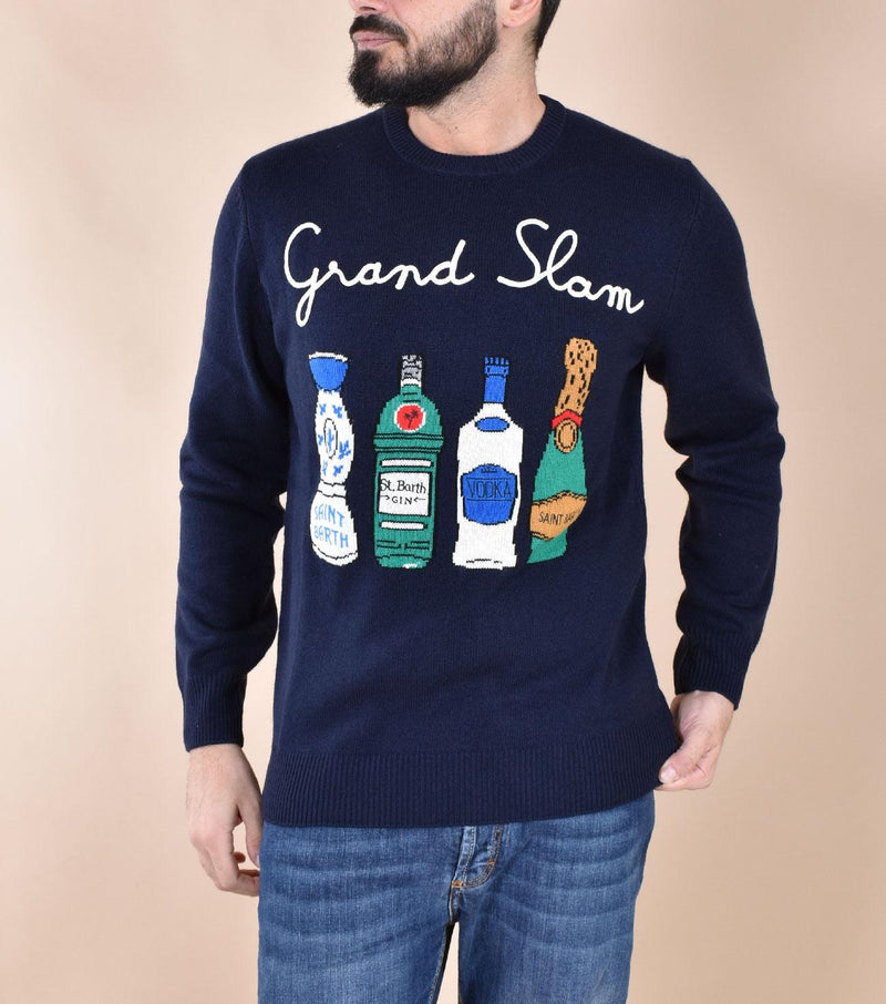 Maglia Mc2 Saint Barth blu Grand Slam bottiglie 0067561 MC2 SAINT BARTH