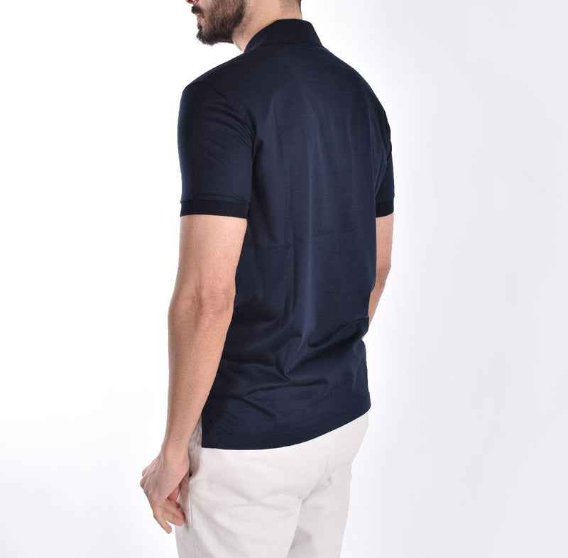 Polo Daniele Fiesoli filo Scozia blu 