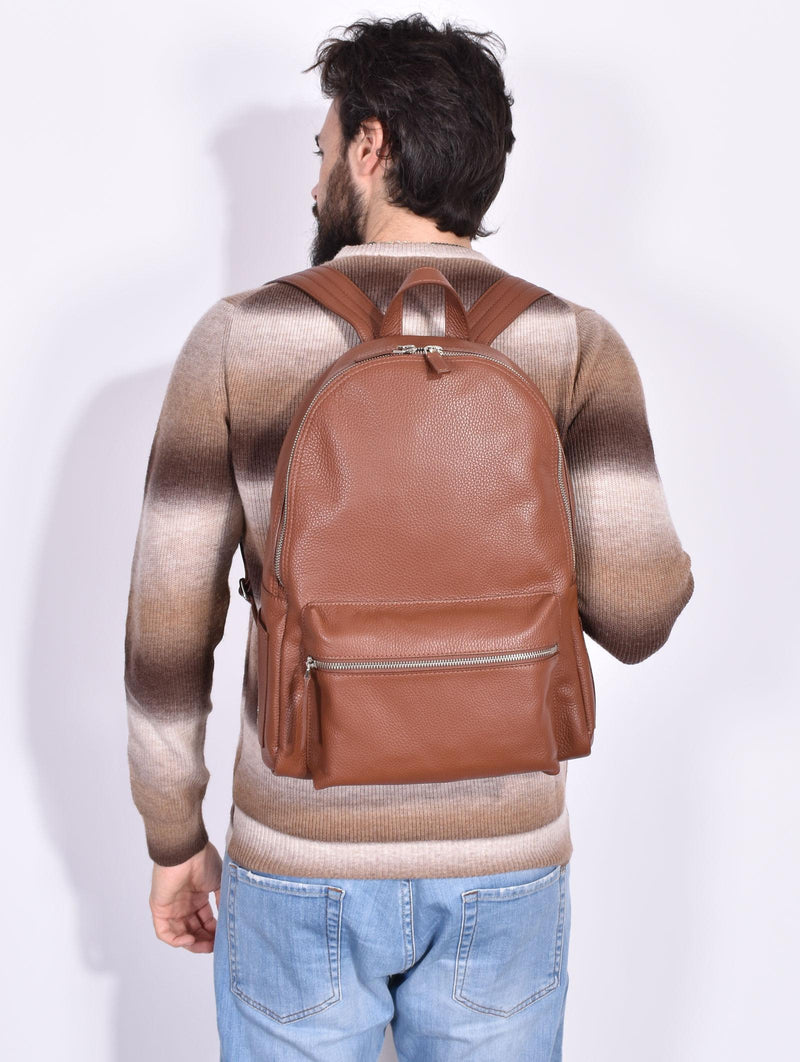 Borsa zaino Orciani micron deep pelle marrone sigaro 