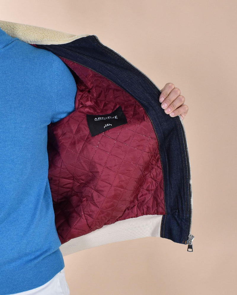 Bomber Giubbotto Yes London jeans pelle XG524701 YES LONDON