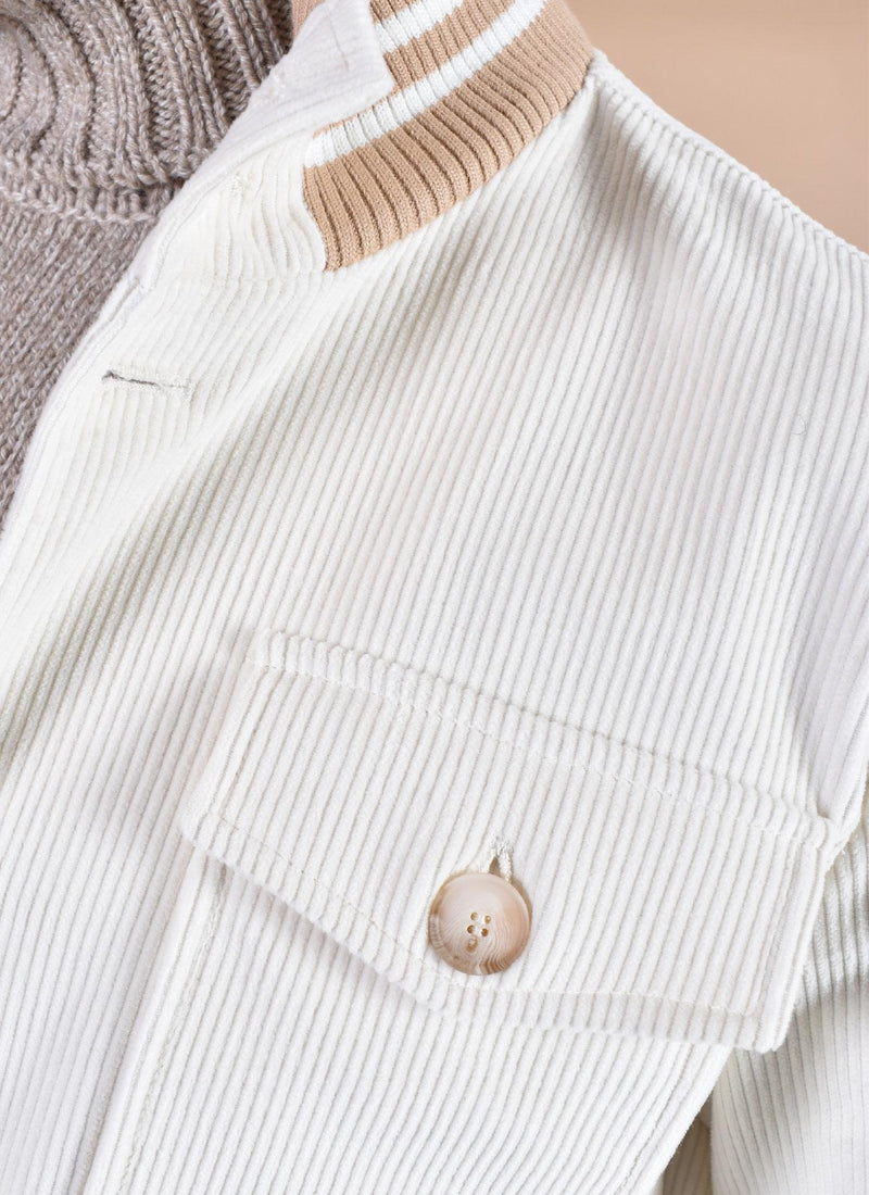 Giubbotto RPL bianco velluto costine C5 ZR801 RPL