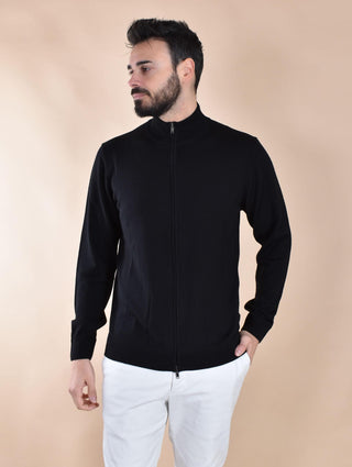 Maglia Daniele Fiesoli lupetto zip nero DF9048013 DANIELE FIESOLI