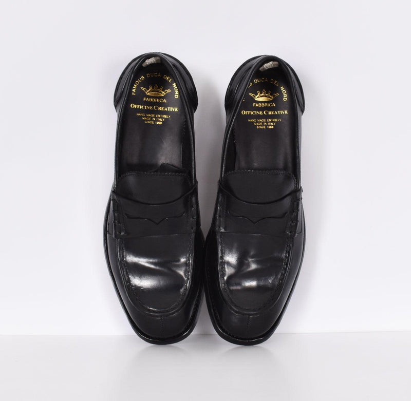 Mocassini Officine Creative fatte a mano neri pelle Balance BALANCE1000 OFFICINE CREATIVE