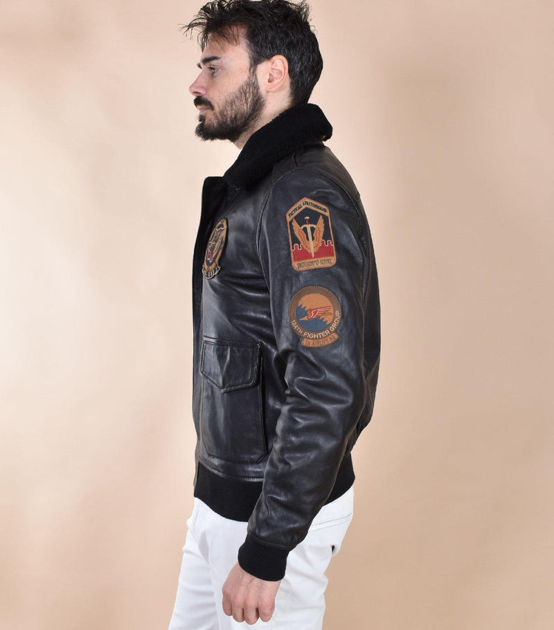 Giubbotto Schott aviatore pelle nero Flight LCFLIGHTW01 Schott