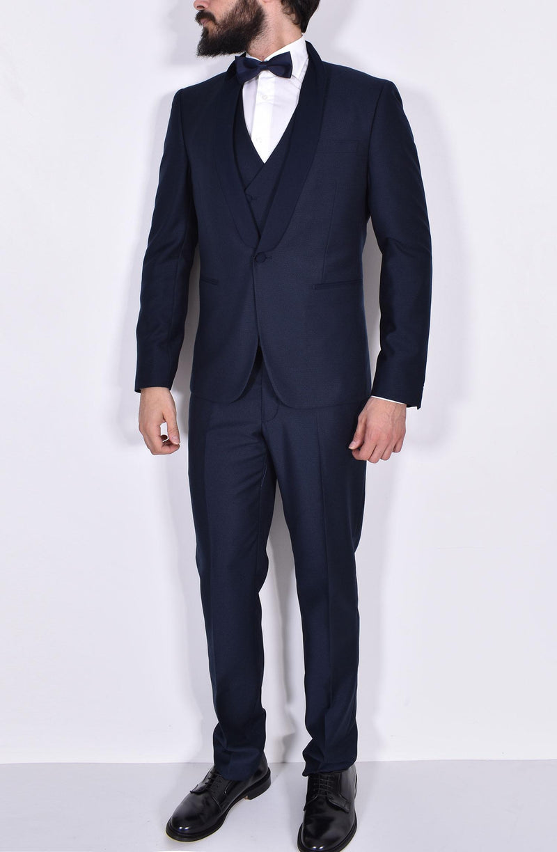 Abito Marcel Morel smoking gilet doppiopetto blu 