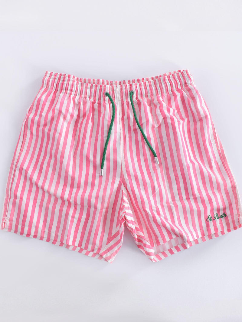 Costume bagno Mc2 Saint Barth righe bianco rosa Stripes 