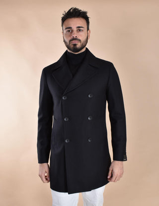 Cappotto Tagliatore C-Stephan nero doppiopetto lana idrorepellente C-STEPHAN 150037N1244 TAGLIATORE