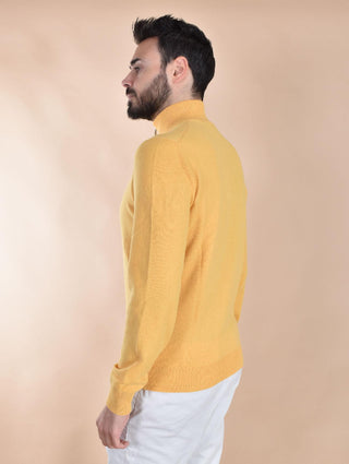 Maglia Lupetto Gran Sasso cashmere lana zip ocra 55126 19699319 GRAN SASSO