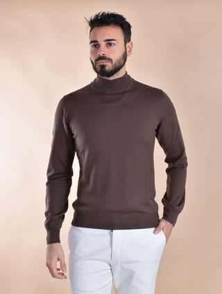 Maglia lupetto Tagliatore collo alto marrone LIONEL LIONEL177 TAGLIATORE