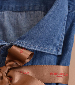 Camicia Borriello artigianale jeans denim Passion blu 2100634 BORRIELLO