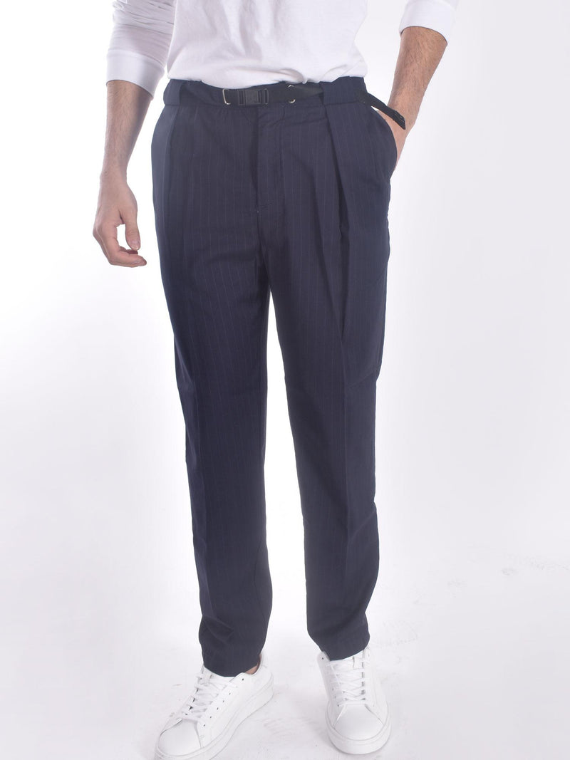 Pantalone Whitesand gessato blu 