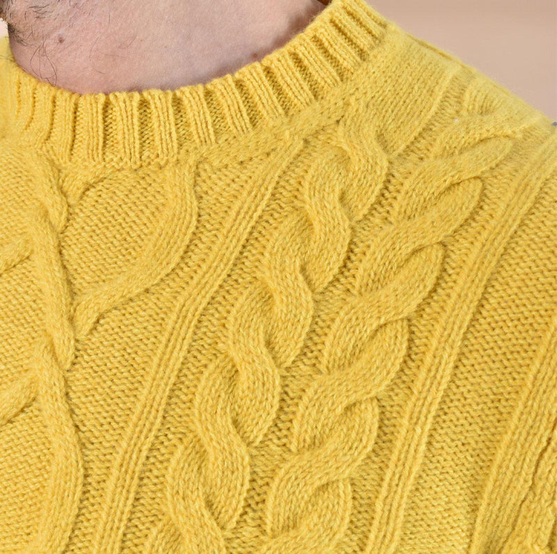 Maglione Luigi Gentile treccia giallo 124230 LUIGI GENTILE