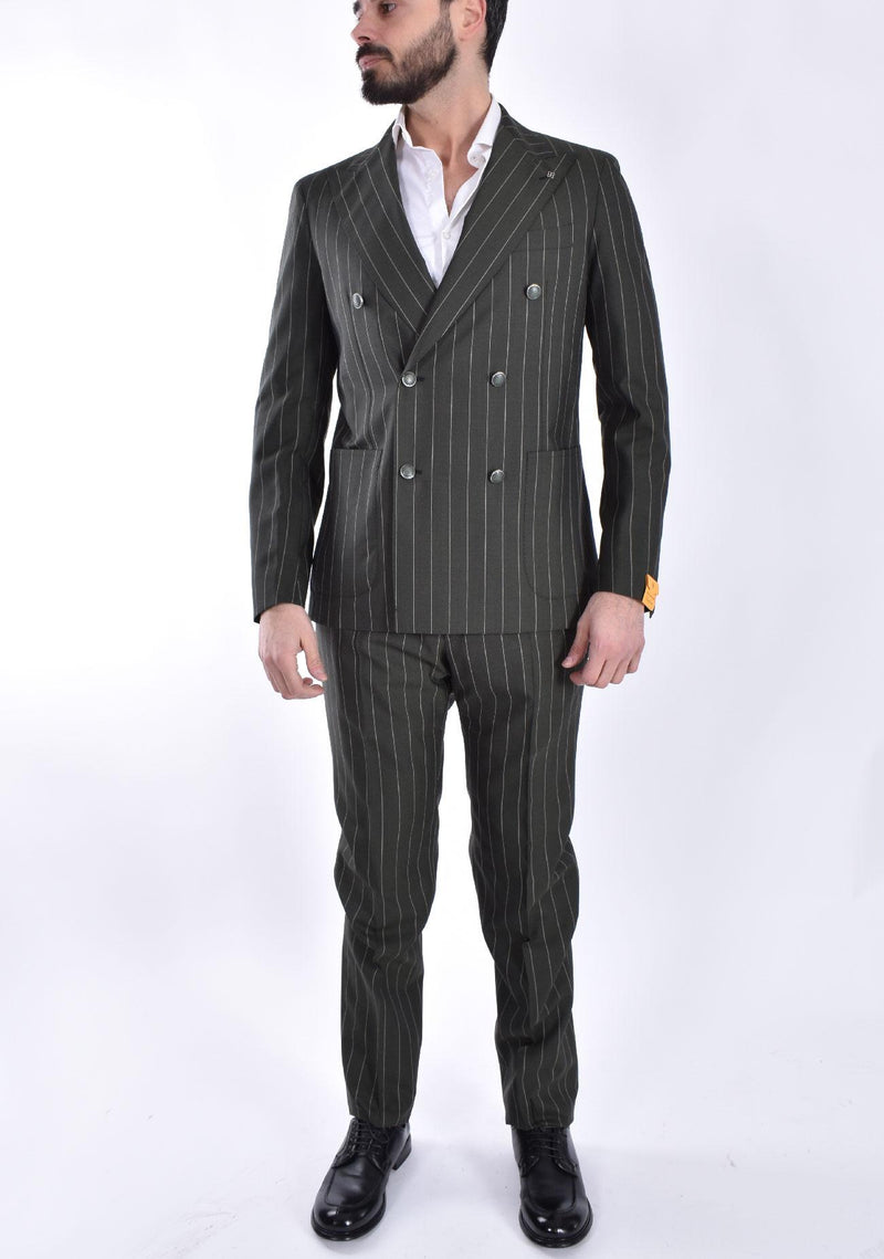 Abito Tagliatore doppiopetto gessato verde 