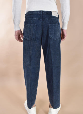 Pantalone Be Able velluto 5 tasche Fred blu notte VLF FRED01 BE ABLE