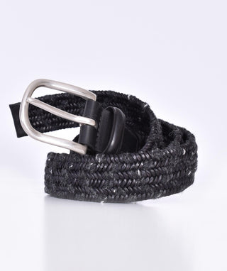 Cintura Orciani intrecciata pelle tessuto grigio antracite U0755601 ORCIANI