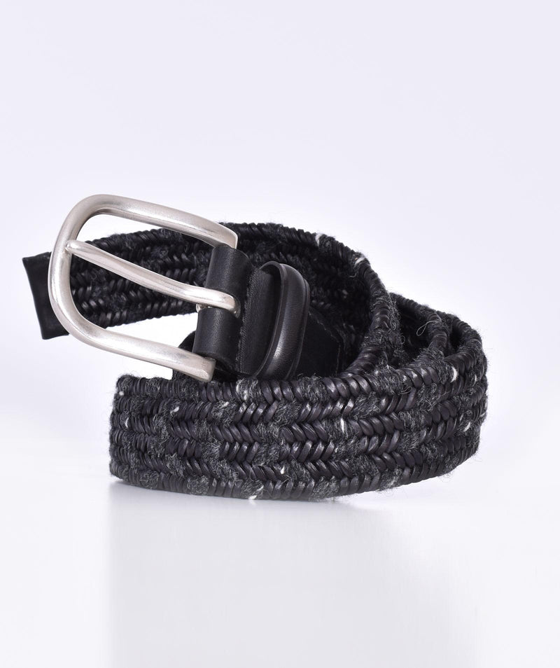 Cintura Orciani intrecciata pelle tessuto grigio antracite U0755601 ORCIANI