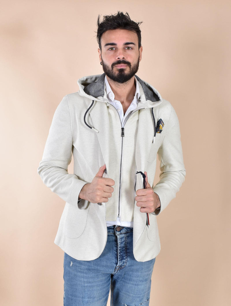 Giacca BoB panno bianco panna Lewis cappuccio LEWIS15002 BOB