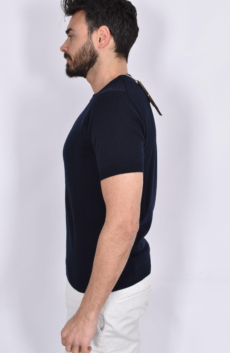 Maglia Rakki T-Crown blu cotone makò 2 McQueen 