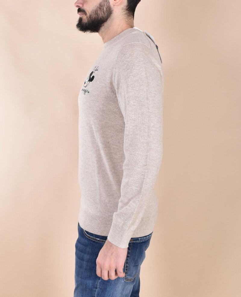 Maglia Mc2 Saint Barth beige Topolino Mickey impazzire 0325811 MC2 SAINT BARTH