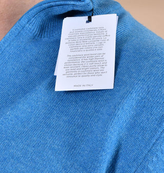 Lupetto Gran Sasso cashmere lana zip blu chiaro 55126 19699566 GRAN SASSO