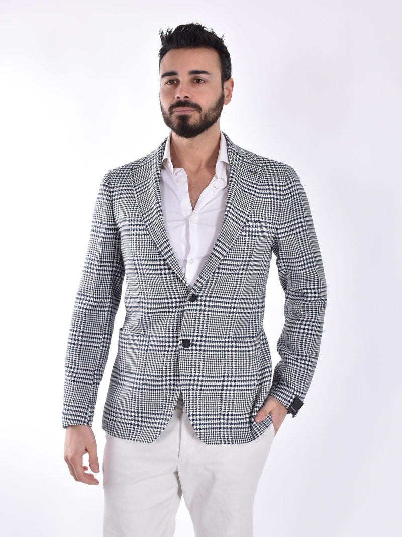 Giacca Tagliatore principe Galles blu bianco 