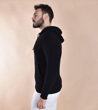 Felpa giubbino Circolo 1901 lana nera full zip hoodie CN515687 CIRCOLO 1901