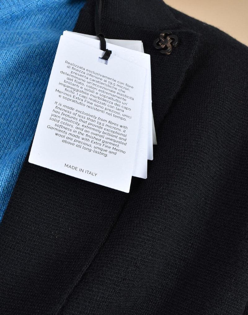Giacca maglia Gran Sasso merinos extrafine nero 