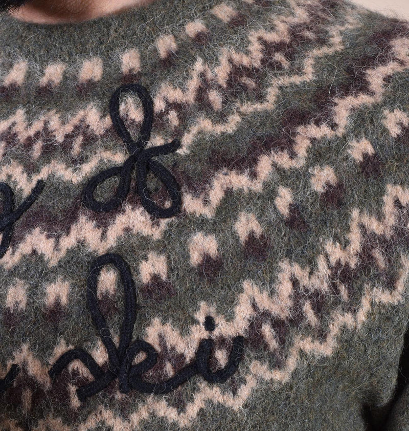 Maglia Mc2 Saint Barth jacquard alpaca verde 