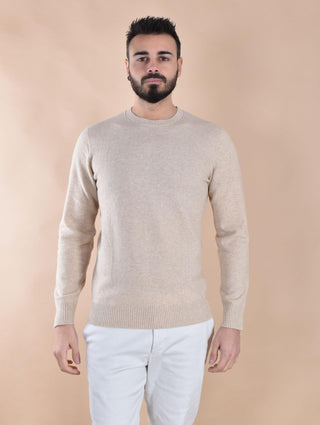 Maglia girocollo Daniele Alessandrini beige M02001 DANIELE ALESSANDRINI