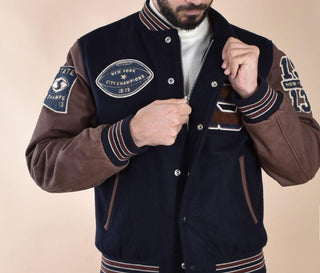 Giubbotto college Schott maniche pelle Teddy LCTEDDYBD201 Schott