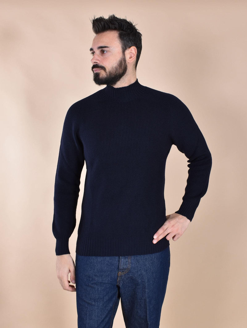 Maglia Gran Sasso lupetto blu notte Rain Wool 24118 24601598 GRAN SASSO