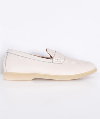 Scarpe mocassini Henderson cervo Panama pelle martellata bianche ELIA01 HENDERSON