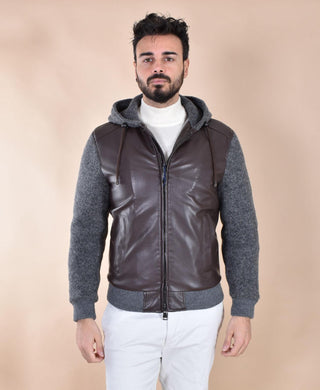 Giubbotto BoB Crystal marrone pelle lana CRYSTAL1 BOB