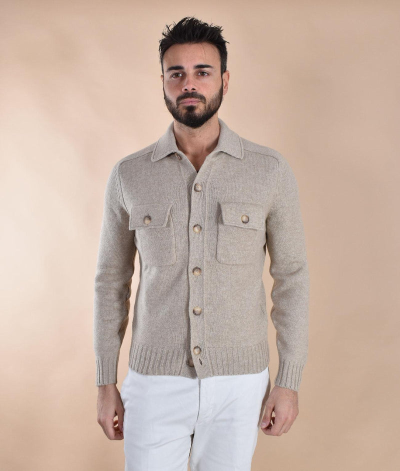 Cardigan camicia Gran Sasso super geelong beige 13109 25079010 GRAN SASSO