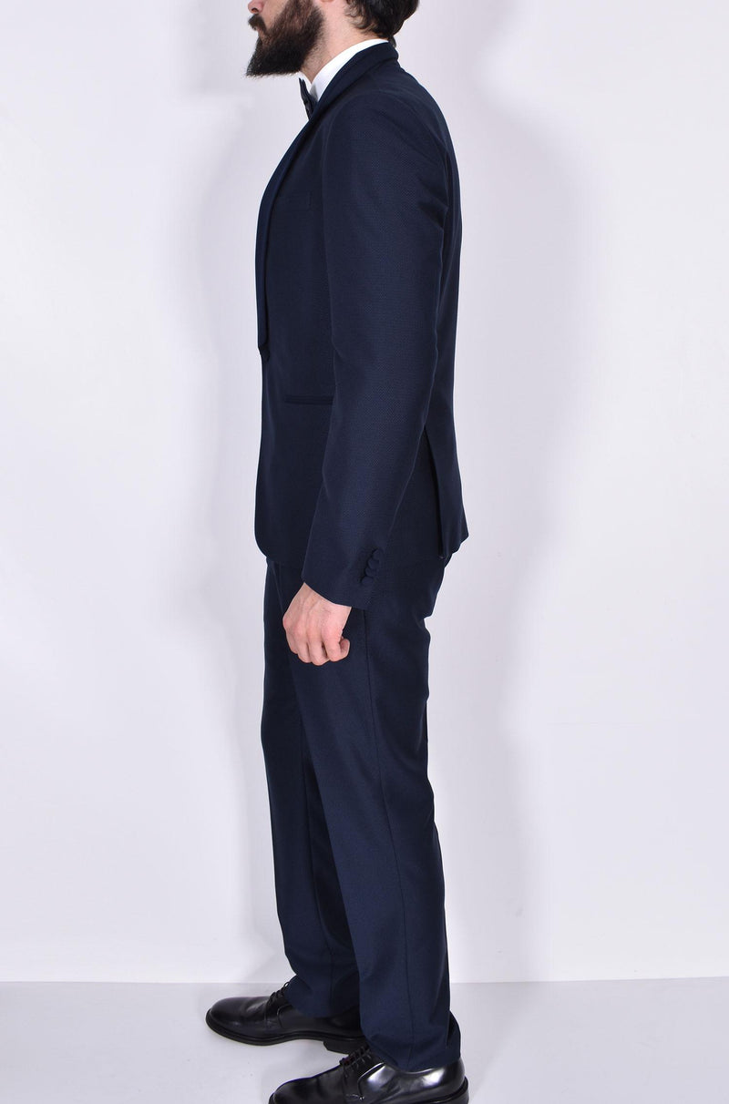 Abito Marcel Morel smoking gilet doppiopetto blu 
