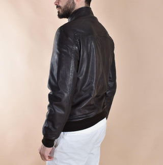 Giubbotto Bully pelle moro biker 565402 BULLY