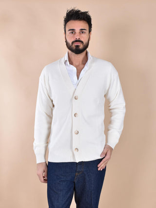 Cardigan Gran Sasso Super Geelong bianco 23188 25051001 GRAN SASSO